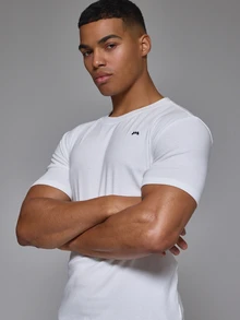 Musero Sport Long Sleeve Seamless Muscle Fit Crew Neck Top Autum Winter Sports Activewear - White - View 5