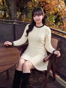 Bijouette Plus Size Women's Colorblock Casual Everyday Knit Dress - Apricot - View 4