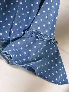 CosyJoli Plus Size Women Polka Dot Casual Daily Wear Shirt - Blue - View 4