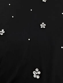 GlowEve CURVE Plus Size Women Rhinestone Decor Casual Daily Wear T-Shirt - Black - View 5