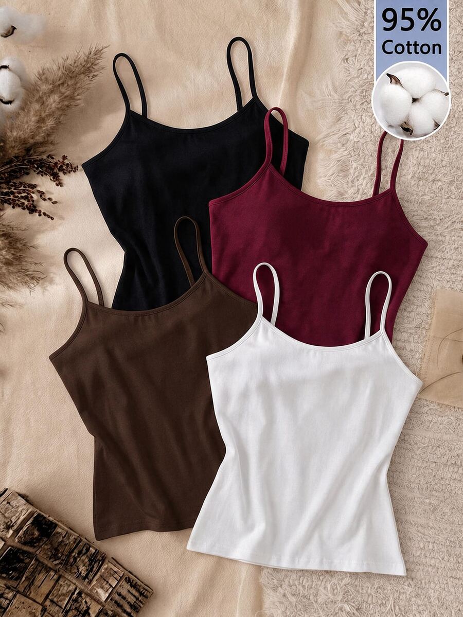 Tseoso 4PCS Women Tank Tops & Camis - Multicolor - View 1
