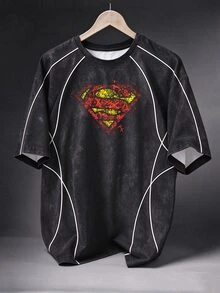 SUPERMAN X SHEIN Men's Colorblock Casual Daily Travel Sports T-Shirt - Multicolor - View 1
