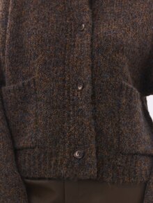 KÆRIA Hus Patch Pocket Cardigan - Soft-Touch Heritage Nep Knit - Brown Marle - Heavyweight, Cosy Winter Layers - Brown - View 7