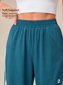 OutZeal Women Sports Pants Casual Gym Workout Lightweight Elastic Waist Straight Leg Pants - Teal Blue - View 4