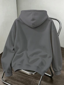 LOONEY TUNES X SHEIN Daypath Men's Letter & Cartoon Print Casual Everyday Hoodie - Grey - View 2