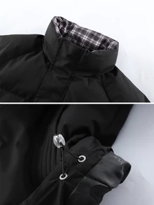Gym Rark Men's Thick Padded Coat For Autumn/Winter - Black - View 1