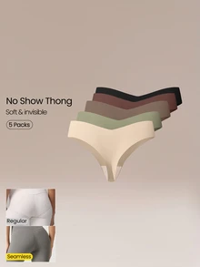GLOWMODE 5-Pack Weekend Mode V-Cut Low-Rise Seamless Thongs Daily Casual Wear - Multicolor - View 1