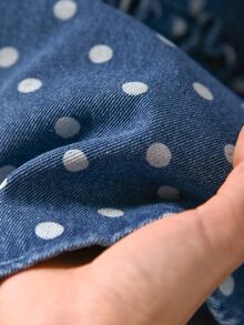 CosyJoli Plus Size Women Polka Dot Casual Daily Wear Shirt - Blue - View 7