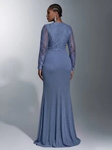 Elitara Plus Size Elegant Glamorous Romantic Stretch Embroidered Lace ...