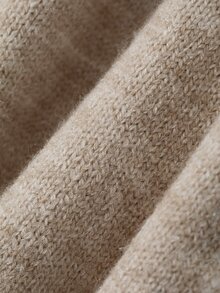 Dazy-Less Women's Autumn/Winter Coffee Brown Round Neck Button Cable Knit Long Sleeve Slim Fit Ribbed Cardigan - Coffee Brown - View 6