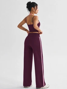 SHEIN PariChic 女款純色加厚內搭背心、長袖上衣與長褲運動套裝 - 彩色 - 查看 8