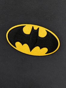 BATMAN X SHEIN Manfinity Roghcode 男士圓領休閒百搭日常穿著短袖T恤 - 灰色 - 查看 4