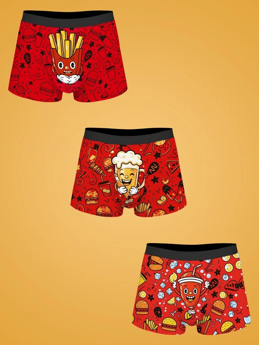 Notgurli Men's Fashion Print Boxer Briefs (3-Pack) - Multicolor - View 1