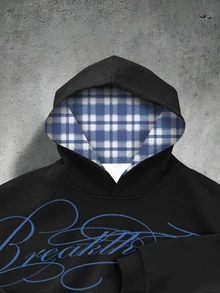 Manfinity Roghcode Men's Casual Daily Wear Essential INS Style Young Street Loose Long Sleeve Hoodie - Multicolor - View 3