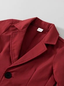 6pcs Baby Boy Formal Elegant Smart Suit Set, Includes Light Color All Red Or All White Long Sleeve Shirt, Tie, Bow Tie, Vest, Jacket And Pants, Suitable For Wedding - Burgundy - View 7
