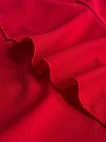Viva Relle Plus-Size Sexy Red Lace-Up Dress - Red - View 7