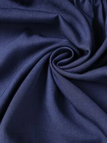 Elaquor Plus Size Metal Decor Shirt And Loose Pants 2 Pieces Set - Navy Blue - View 6