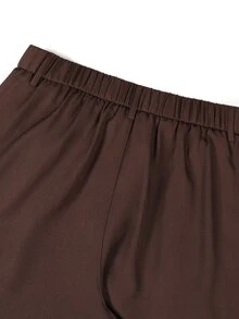 SLATEMANN Men's Loose Casual Wide Leg Long Pants - Chocolate Brown - View 5