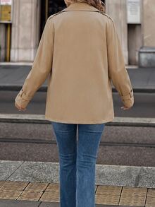 Editum Women's Street Fashion Button Long Sleeve Jacket Winter Outfit For Women - Khaki - View 3
