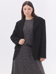 KÆRIA Hus Relaxed Single-Breasted Suit Blazer - Refined Tailoring - Black - Lined, Winter Layering, Workwear - Black - View 1