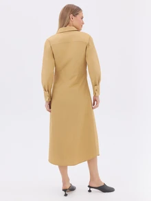 KÆRIA Hus Đầm quấn eo tôn dáng - Cotton co giãn cao cấp - Màu lạc đà - Phối lớp mùa đông, món đồ thiết yếu cho tủ đồ - màu nâu - Xem 2