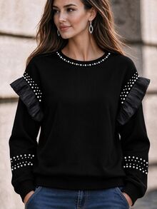Juhart Plus Size Sweatshirts & Hoodies - Black - View 1