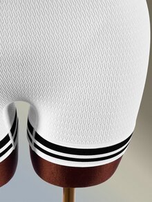 Amplova Women's Colorblock Zip-Up Top And Shorts Casual Daily Sports Outfit - White - View 7