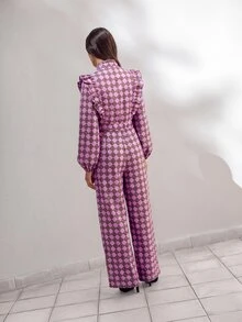 Nöista Women's All-Over Print Casual Daily Wear Jumpsuit - Pink - View 5