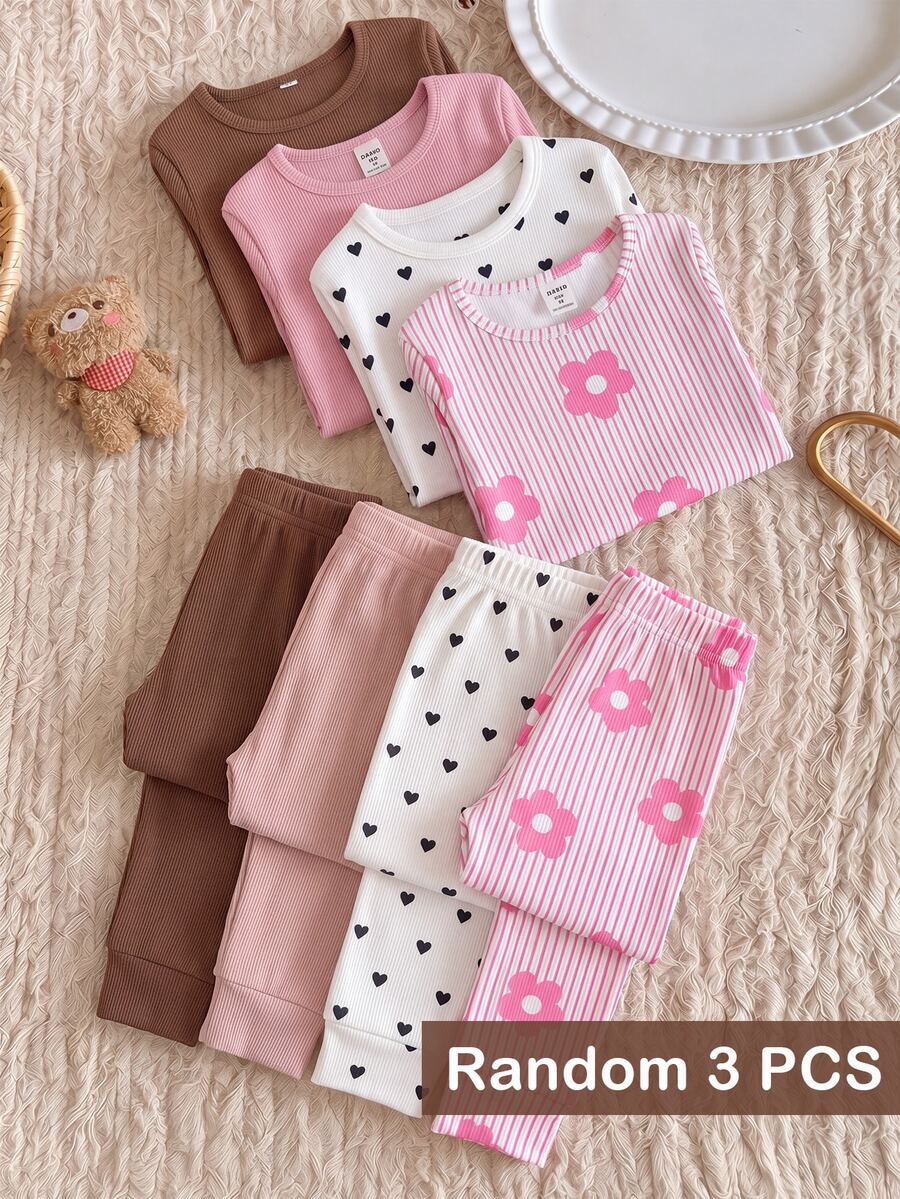 3PCS Young Girls T-Shirts - Multicolor - View 1