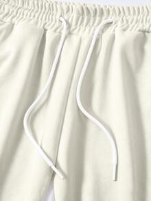 Manfinity Hypemode Herrars avslappnade raka mjukisbyxor med färgblock, patchwork, H-stor logotypikon - Multifärgad - Visa 4