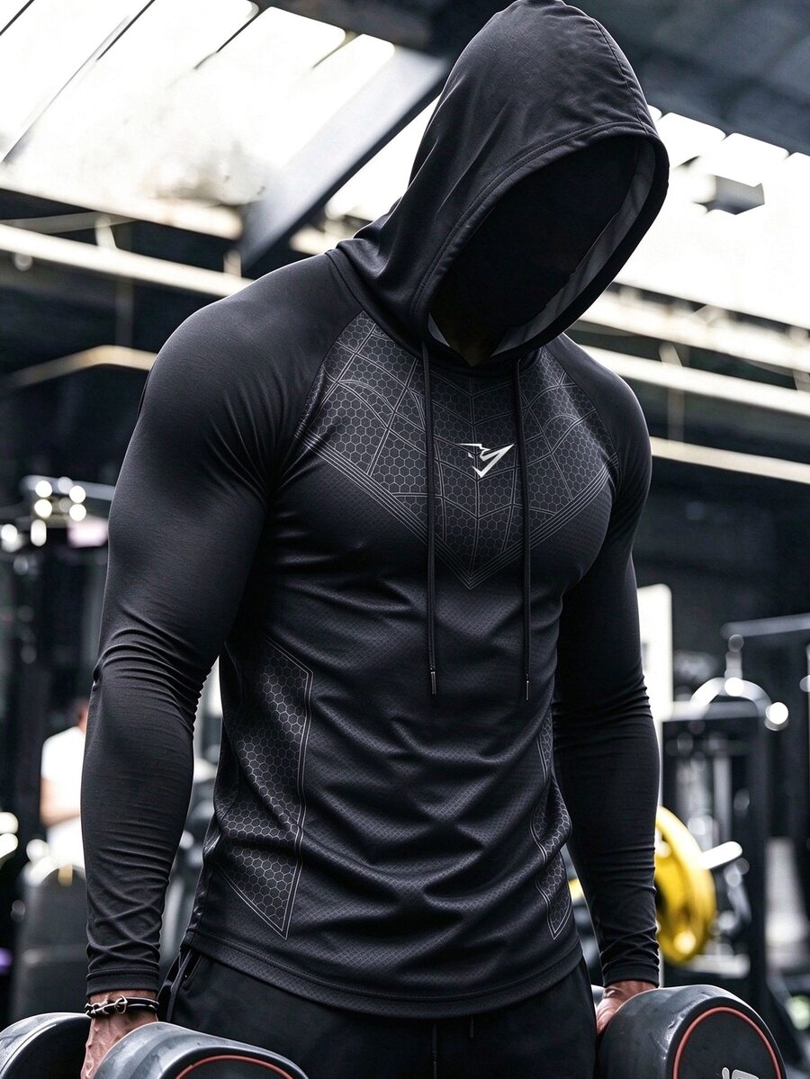 GymBeat 男士休閒百搭日常穿著連帽運動衛衣 - 彩色 - 查看 1