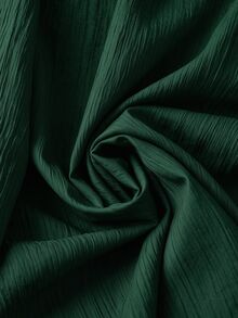 SHEIN LUNE CURVE 大尺碼女款純色休閒百搭日常襯衫 秋季 - 墨綠色 - 查看 4