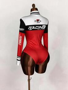 Amplova Women's Small High Neck Long Sleeve Tight Bodysuit, Suitable For Autumn/Winter And Summer - Multicolor - View 4