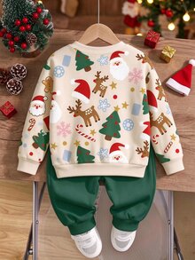 Infant Round Neck Casual Kids Kids Pullover Autumn Sweatshirt - Multicolor - View 2