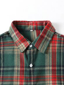 Manfinity Homme Christmas Men's Plaid Single-Breasted Long Sleeve Shirt, Fall/Winter Unisex Style, Couple Outfit, Best Holiday Gift - Multicolor - View 3