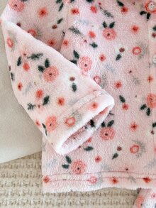 SHEIN 女嬰可愛毛絨上衣與長褲套裝，適合秋冬穿著 - 彩色 - 查看 4