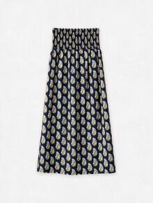 Nöista Dark Brown-Red Vintage Print Two Pieces Long Dress. - Blue - View 11