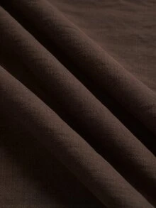 Linhara CURVE 春秋立領不對稱前開襟盤扣中式襯衫，休閒通勤茶會極簡梭織寬鬆大碼女式上衣 - 摩卡棕 - 查看 3