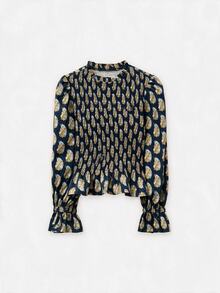 Nöista Dark Brown-Red Vintage Print Two Pieces Long Dress. - Blue - View 8