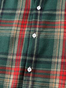 Manfinity Homme Christmas Men's Plaid Single-Breasted Long Sleeve Shirt, Fall/Winter Unisex Style, Couple Outfit, Best Holiday Gift - Multicolor - View 5