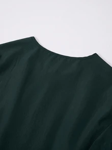 TaskEZ Navy Blue Long Sleeve Zip-Up Crew Neck Large Pocket Convenient Practical Comfortable Daily Scrub Uniform Jacket - Dark Green - View 5