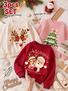 3PCS Young Girls Autumn Young Girl Sweatshirts Young Girl - Multicolor - View 3