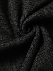 Linhara Plus Size Casual Fashion Versatile Colorblock Long Sleeve Crew Neck Pullover Sweater - Black - View 3