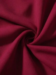 SHEIN 2件組 春/秋返校季 米色棕色格紋大學休閒風 中厚款運動衫布料熊貼布繡運動衫/格紋百褶裙，適合學校、出遊、拍照、購物、休閒穿著、日常外出，女童可拆卸百搭少女服裝套裝 - 酒紅色 - 查看 5