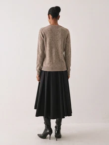 YARNWELL 女款素色單排扣休閒百搭日常開襟衫 - 駝色 - 查看 2