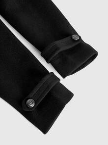 ROMWE Women's Regular Wool Coat With Lapel, Metal Buttons, Court Goth Style, Autumn/Winter Vintage - Black - View 4