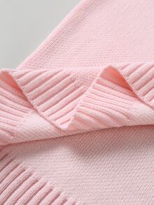Manfinity CasualKnits 男士街頭風拼色時尚羅紋長袖針織衫 Y2K 情侶套裝 秋季 - 粉色 - 查看 5