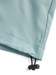 SHEIN BASICS Women's Solid Color Long Sleeve Hooded Jacket And Pants Casual Daily Sports Set - Mint Green - View 13