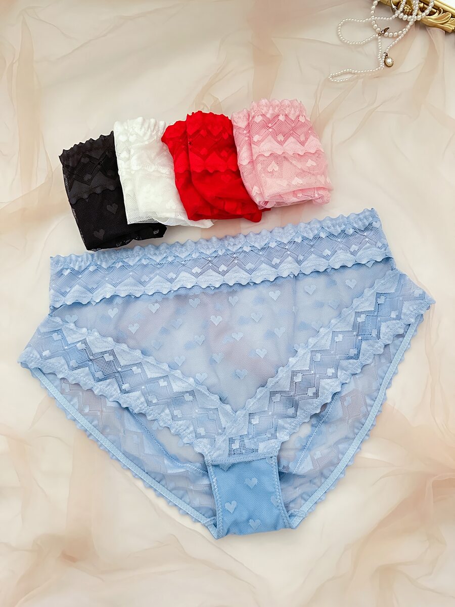 SHEIN Plus Size Women Sexy Panties Triangle Briefs 5pcs Set - Multicolor - View 1