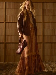 MOTF STUDIO WOMEN'S AUTUMN/WINTER OVERSIZED UMBRELLA HEM FULL PRINT LONG SKIRT - Multicolor - View 4